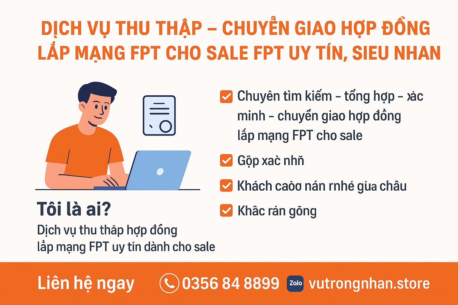 khách hàng lắp mạng FPT cho sale